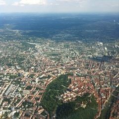 Flugwegposition um 14:54:54: Aufgenommen in der Nähe von Graz, Österreich in 1432 Meter